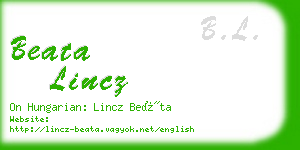 beata lincz business card